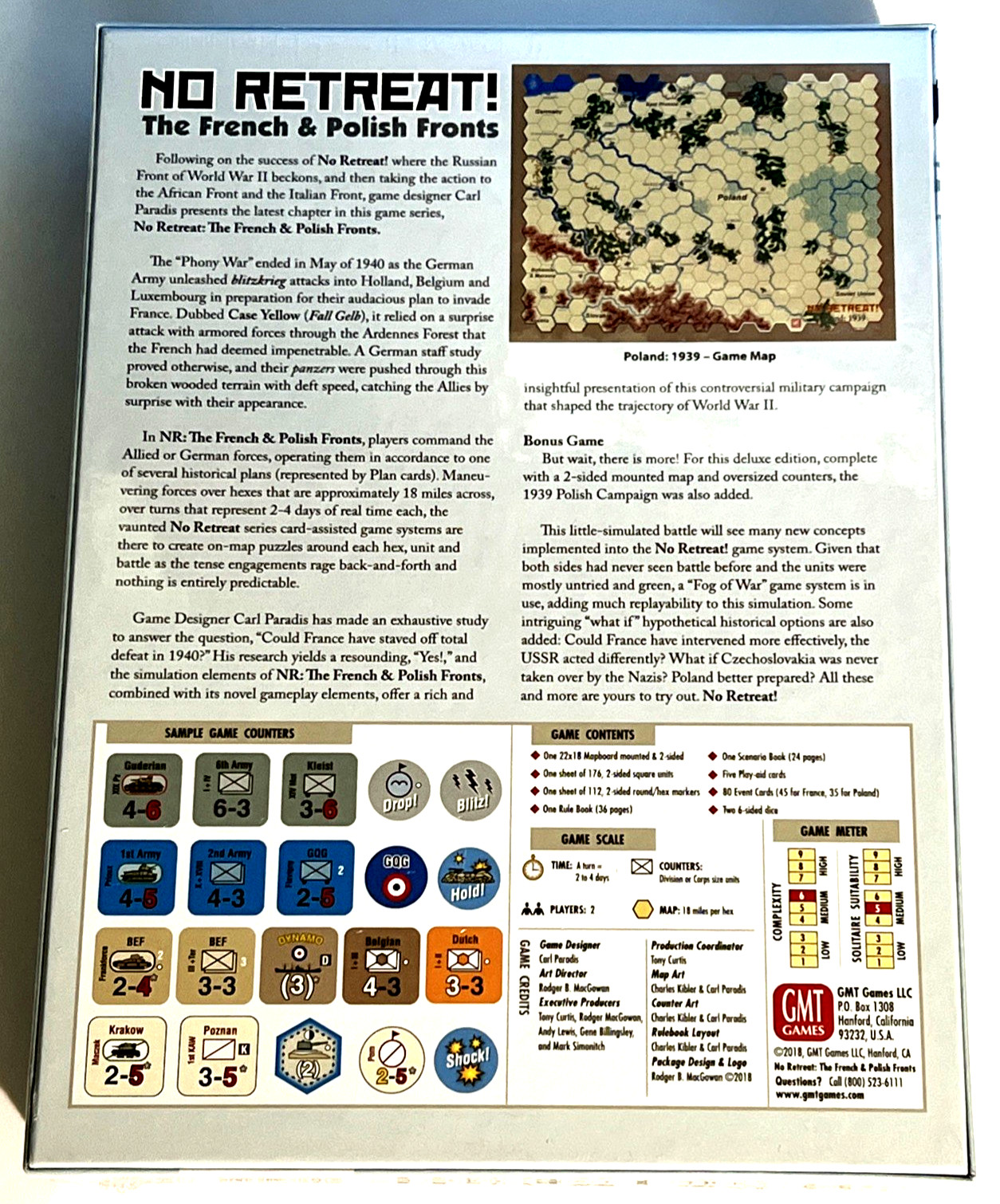 No Retreat the French & Polish Front, GMT Games, 2018. New in Shrink.