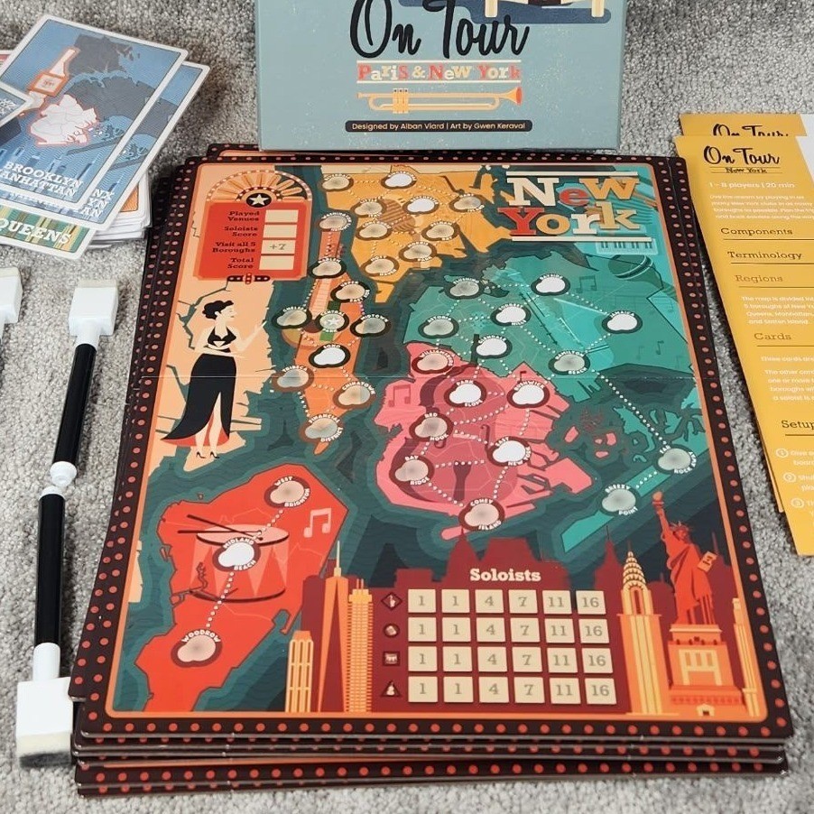 Board Game Tables On Tour Paris & New York Strategy Roll and Write Board Game