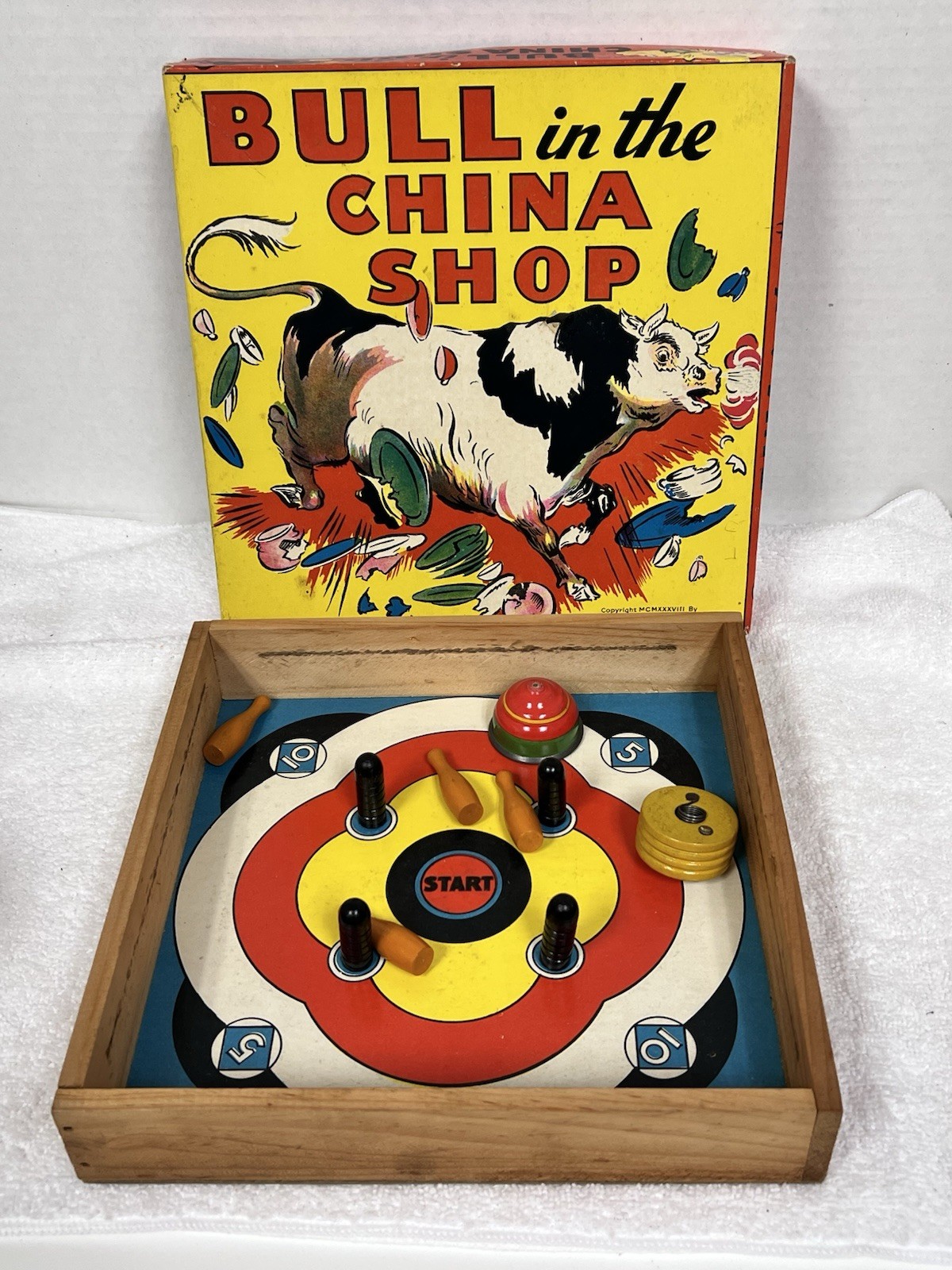 Vintage Bull in the China Shop Milton Bradley Board Game Colorful Box As Found