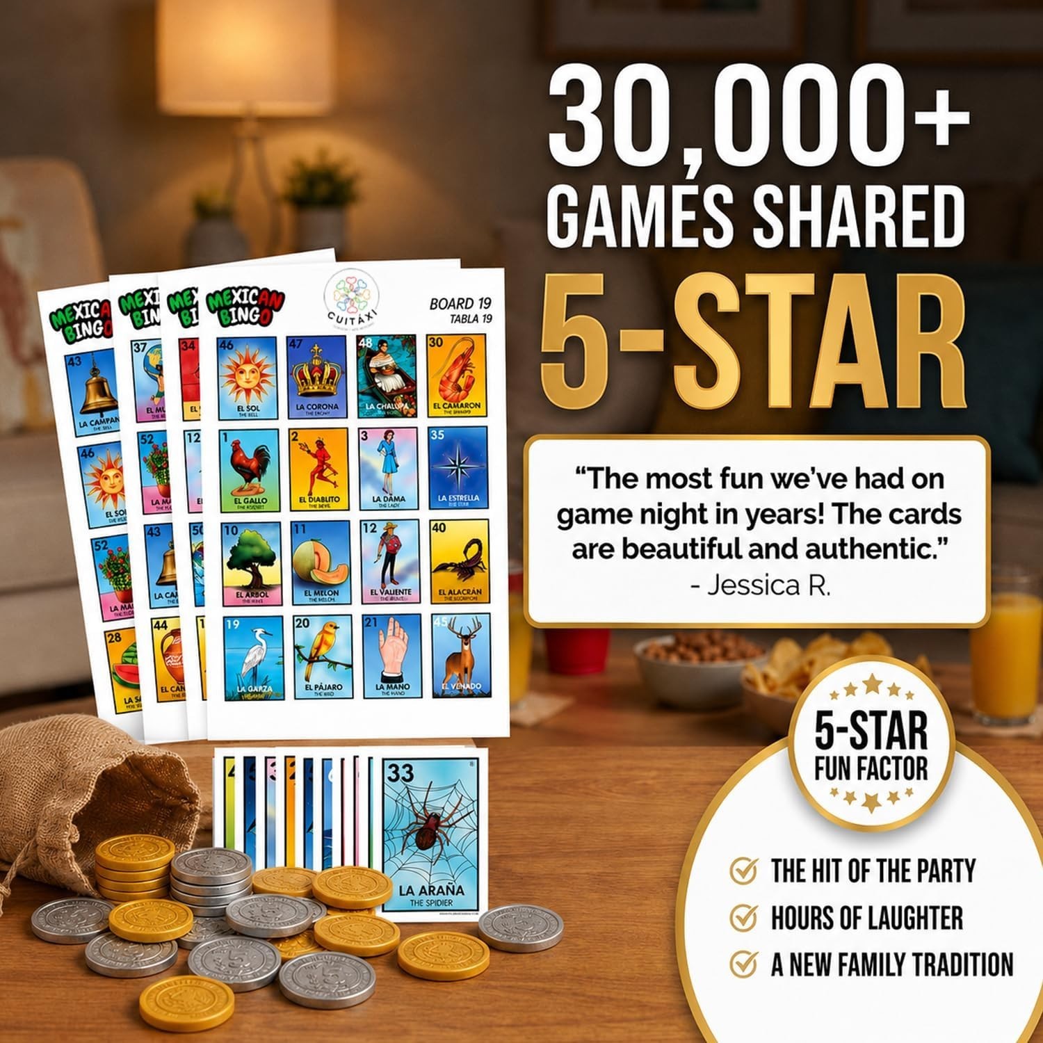 20-Player Cuitáxi Mexican Bingo – A Perfect Game for Noche Mexicana Celebrations
