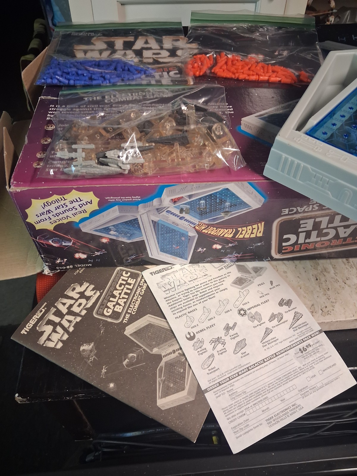 Vintage Rare 1997 Star Wars Galactic Battle Battleship Board Game Tiger WORKS