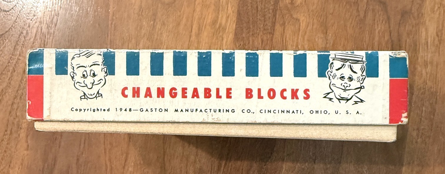 Changeable Charlie, 11 Blocks Puzzle Game, Gaston, Cincinnati, 1948