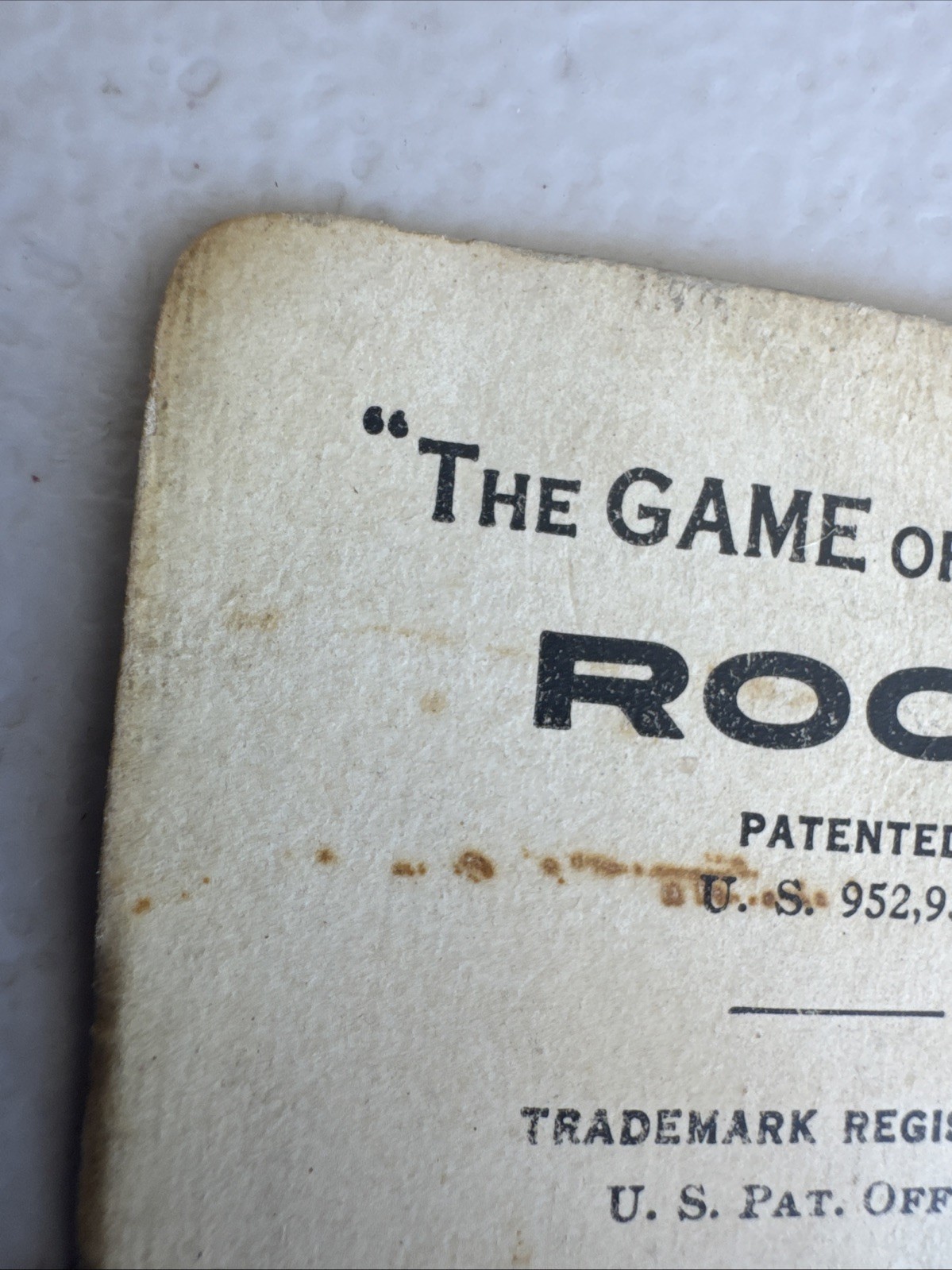 1913 Rook Rules Card – Parker Bros Raven Back – Original (Single Card)