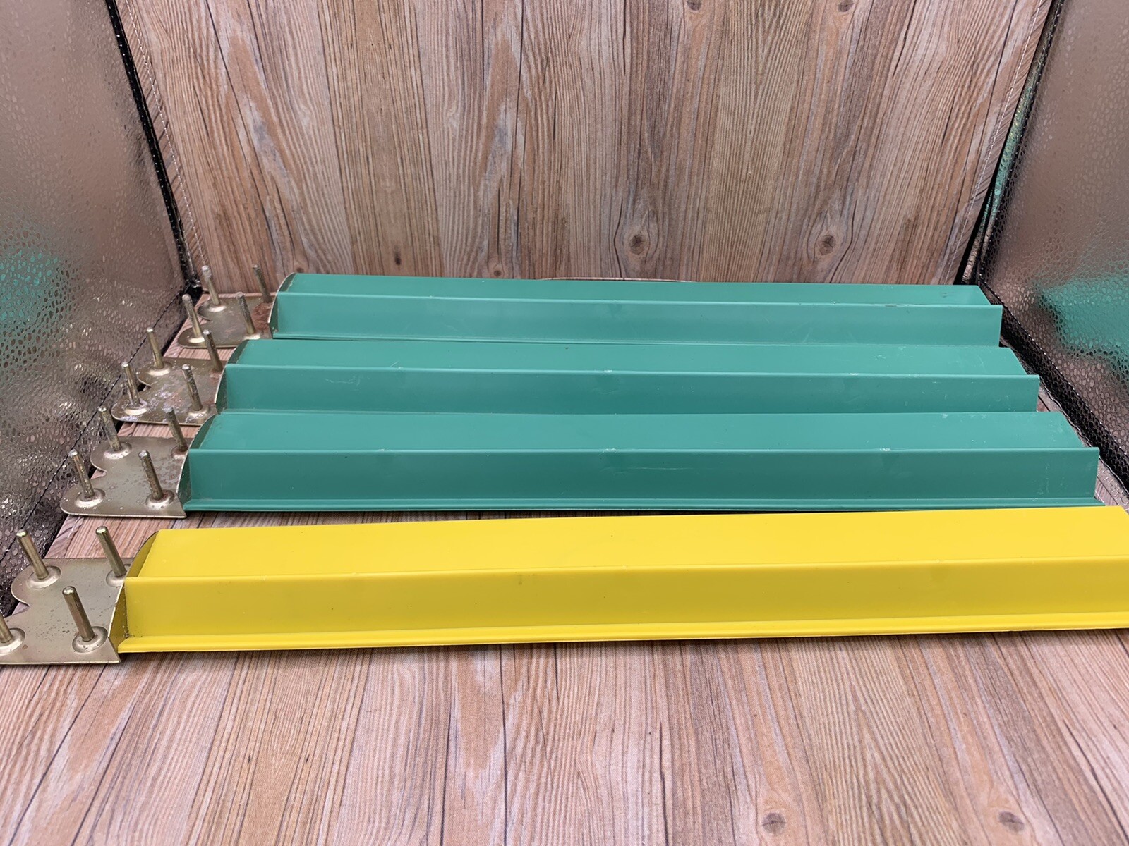 VINTAGE MAH JONG TRAYS – SET OF 4 Green Yellow 16”