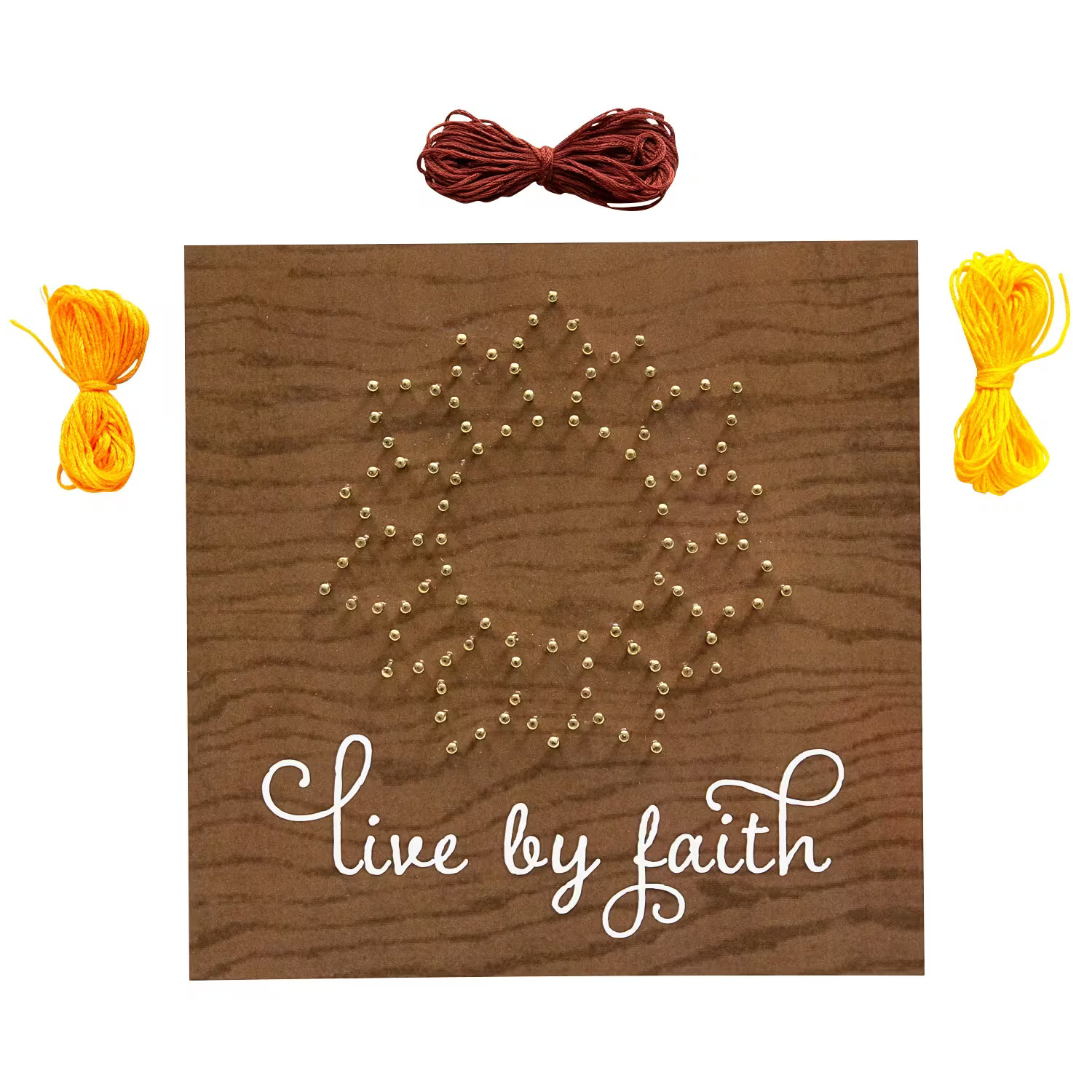 Live by Faith Sunflower String Art Craft