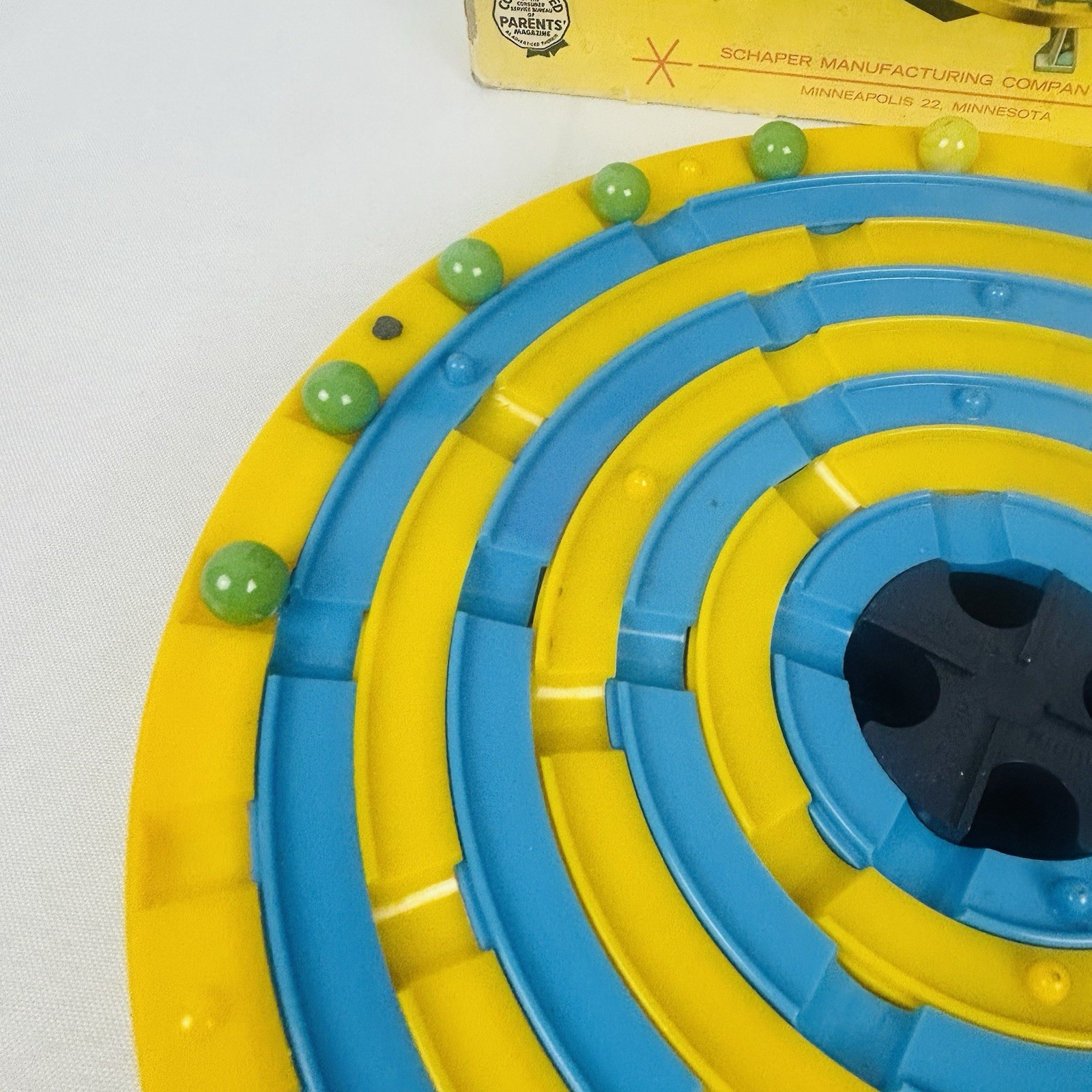Stadium Checkers Game by Schaper 5x Black, Green Yellow. 3 Orange