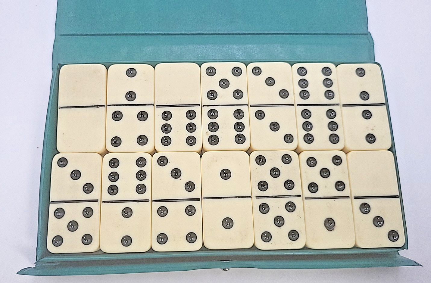 Vintage Dominoes Travel Set Republic Of China 1/4 Inch Thick Tiles