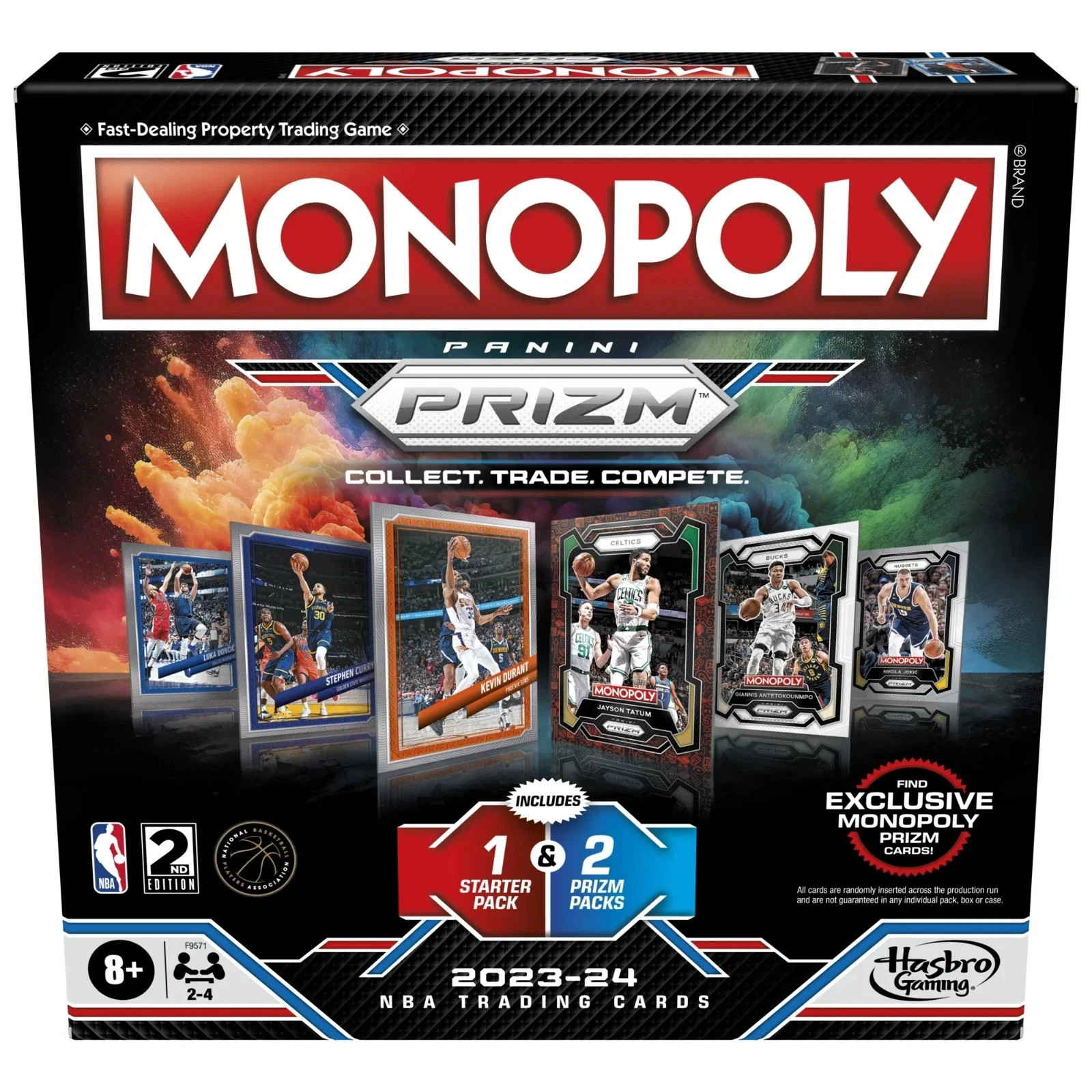 Monopoly, Prizm, NBA NEW! Age 8 up 2023-24 Trading Cards 2nd Edition Hasbro