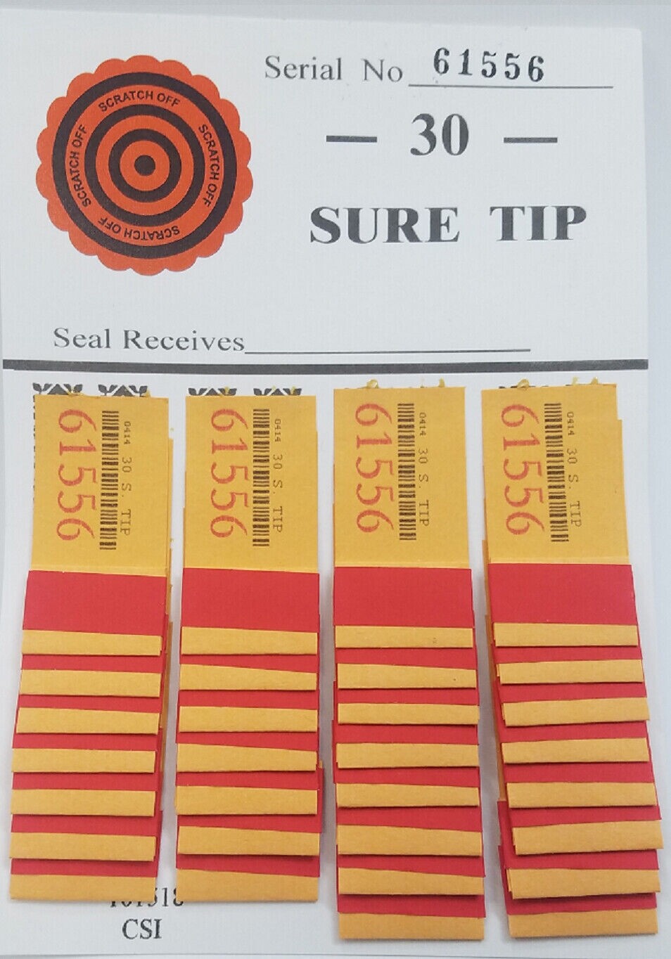 Twelve #30 Sure Tip Boards (01-30) Pull Tabs/Jar Tickets Free Shipping USA
