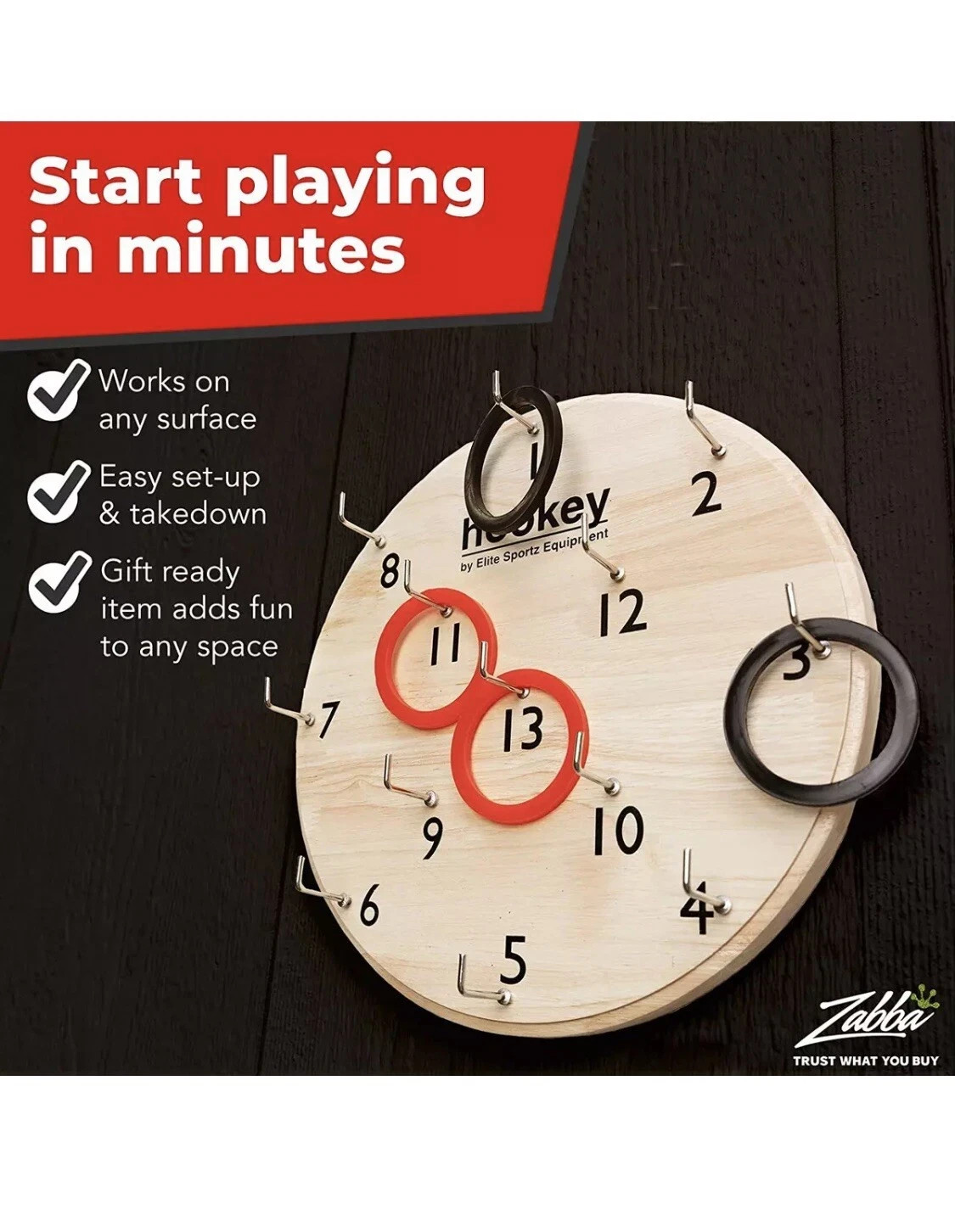 Hookey Ring Toss Game by Elite Sportz Equipment Indoor/Outdoor E
