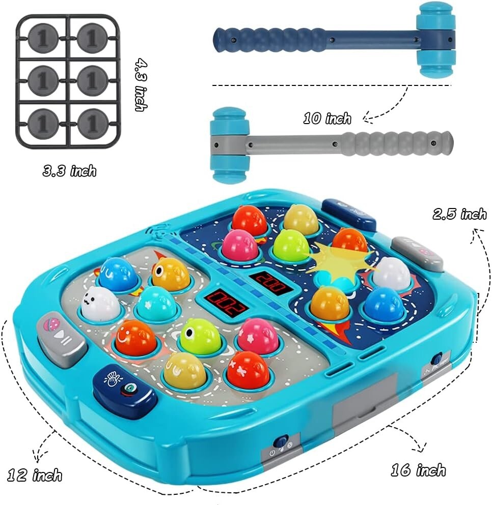 Upgraded Whack Mole Game for Kids – Fun Interactive Educational Toy, Ages 3-12