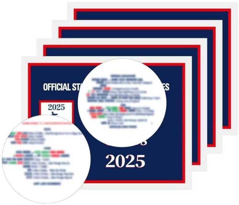 2025 Mahjong Cards 4pc Official American Rules Large Print Easy Read Durable Set