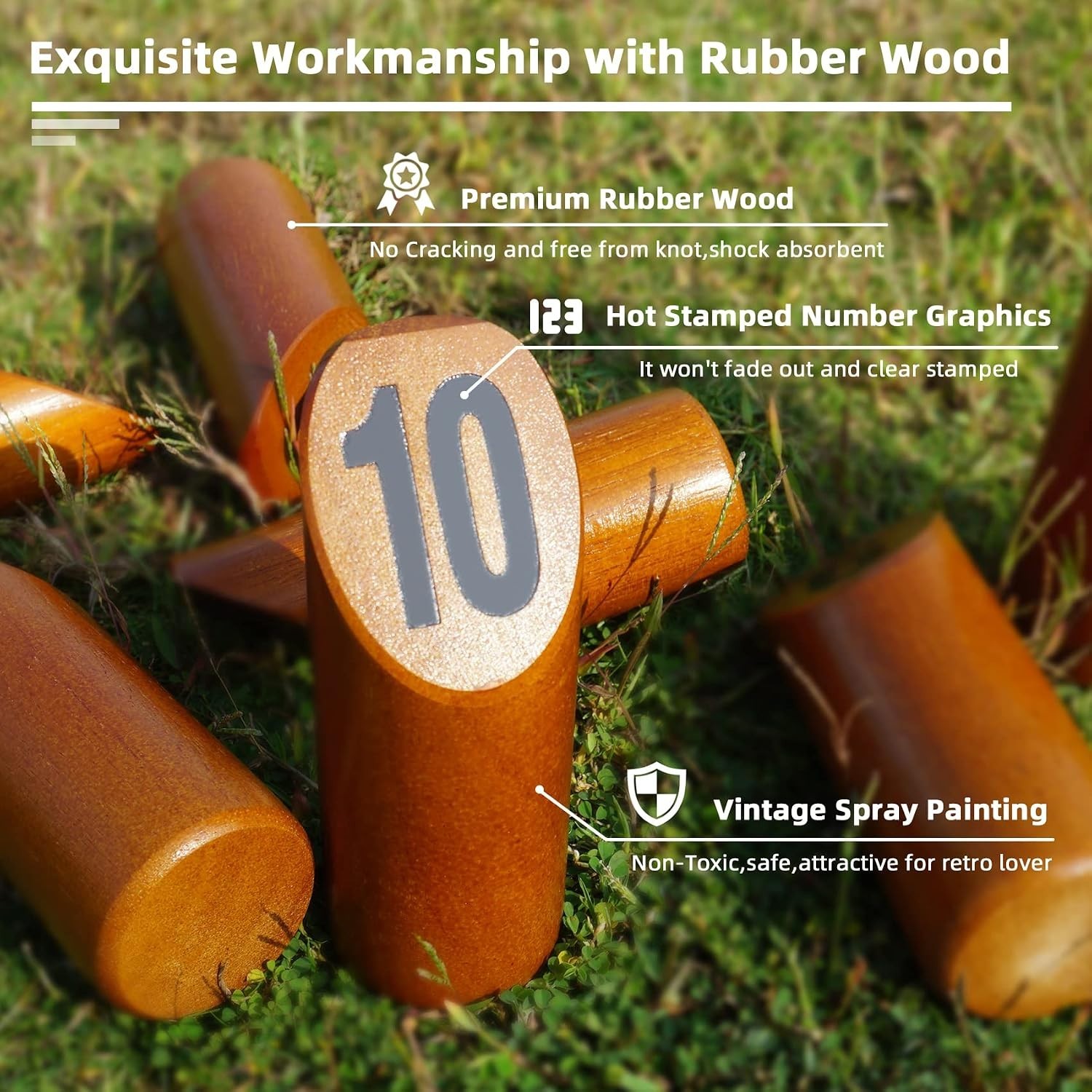 Wooden Tossing Game Set with Scoreboard & Case for Adults Teens Outdoor