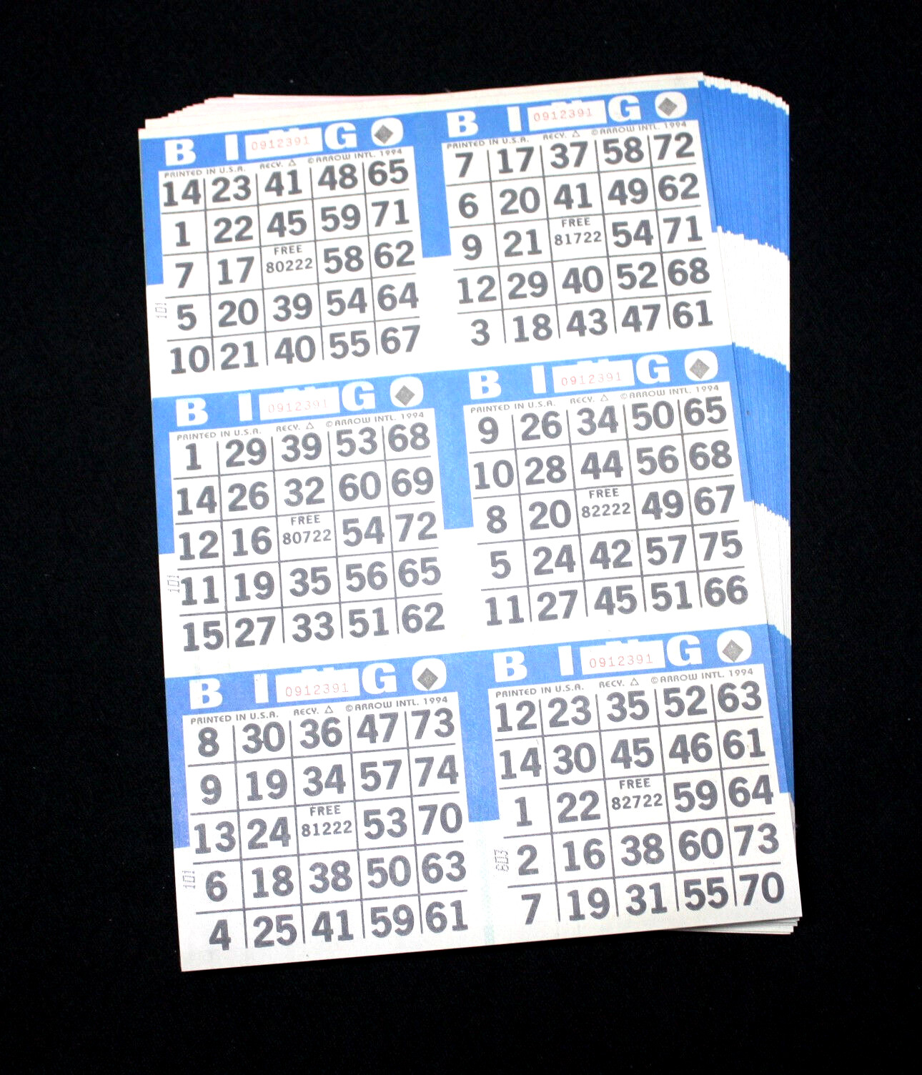 BINGO PAPER Cards Sheets 6 on 8 Blue Border – 10 pack