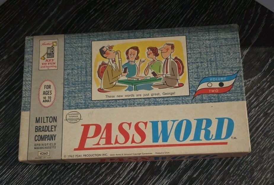 ORIGINAL Vintage 1962 Milton Bradley Password Board Game Complete! Volume 2 4260