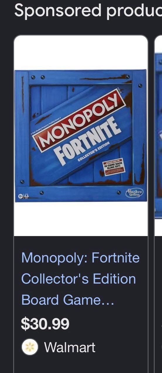 Hasbro Gaming Monopoly Fortnite Collector’s Edition Board Game