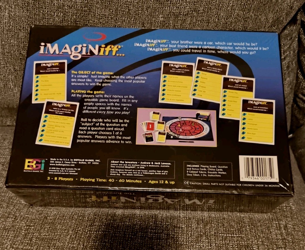 IMAGINIFF Funniest Board Game Ages 12+ 3-8 Players by Buffalo Games USA 1998