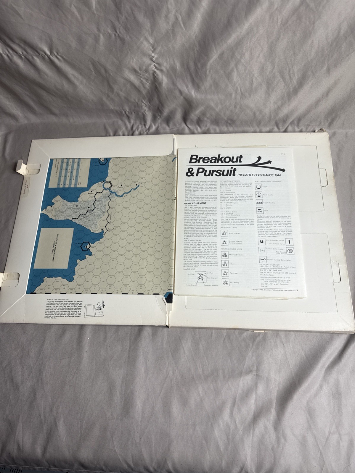 SPI – BREAKOUT & PURSUIT – Battle for France 1944 (PUN) RARE White Box 1972