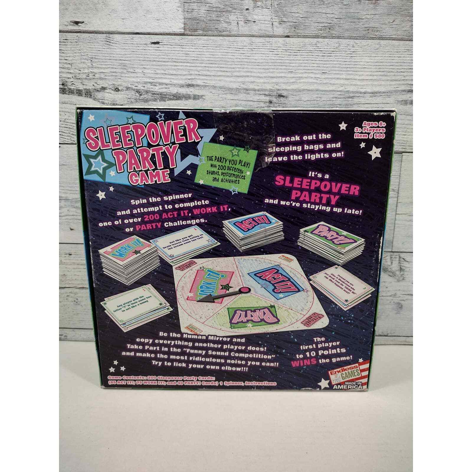Endless Games SleepOver Party Board Game! Retail $82! Fast Shipping!