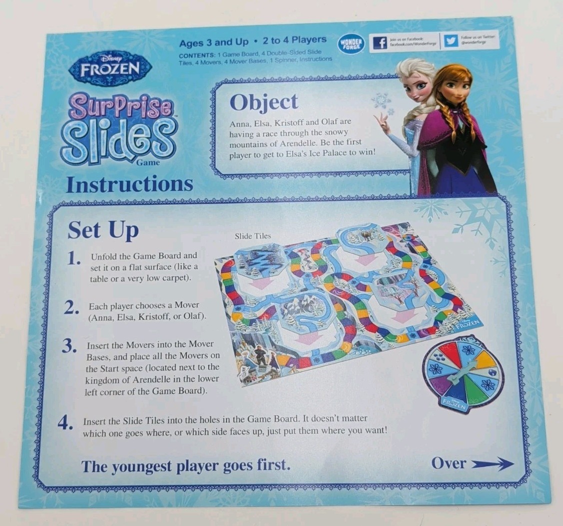 Disney Frozen Surprise Slides Game 2014 Wonder Forge Complete