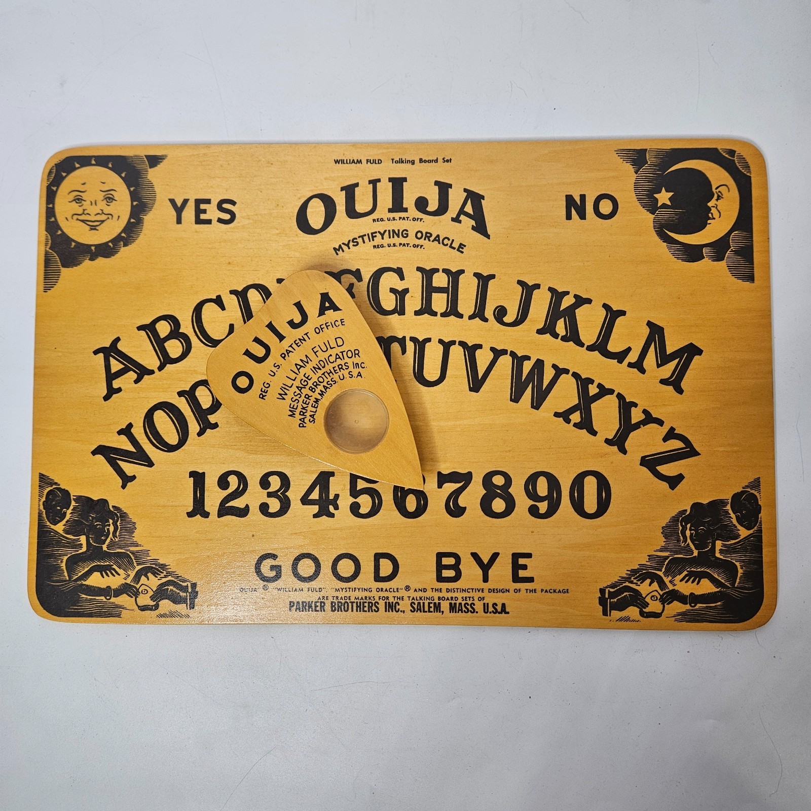 1967 Ouija Board Parker Brothers No.602 William Fuld Wooden Deluxe Edition Rare