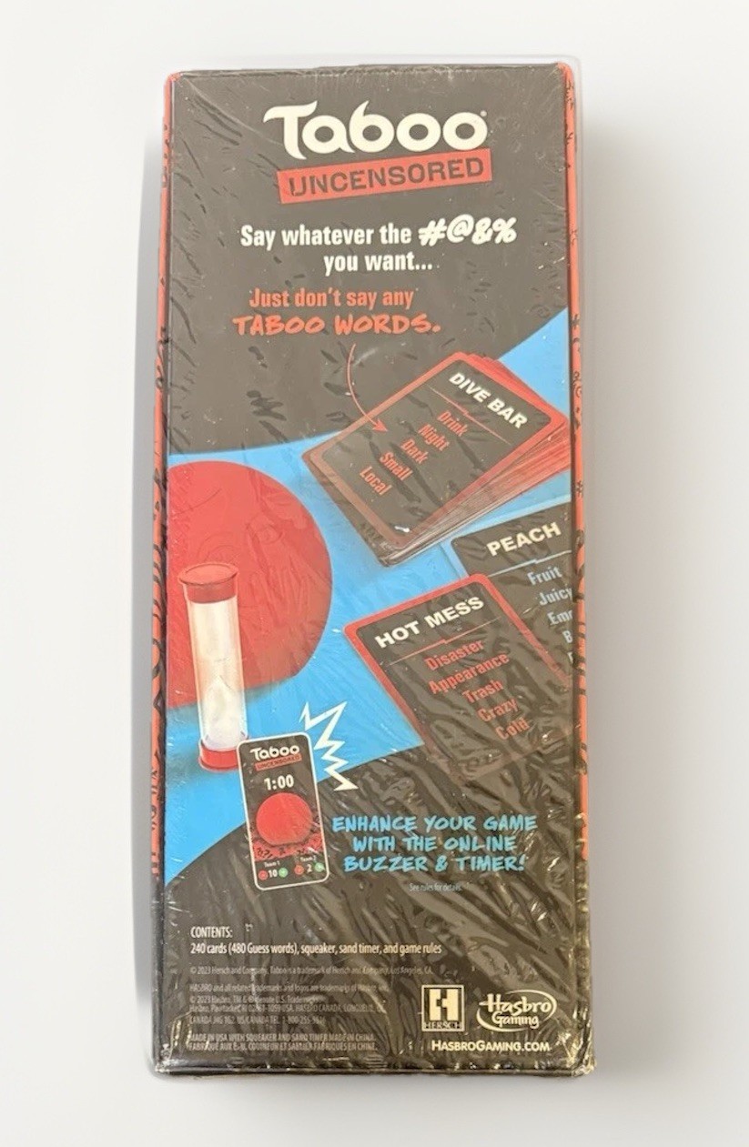 Hasbro Gaming Taboo Uncensored Board Game New SEALED