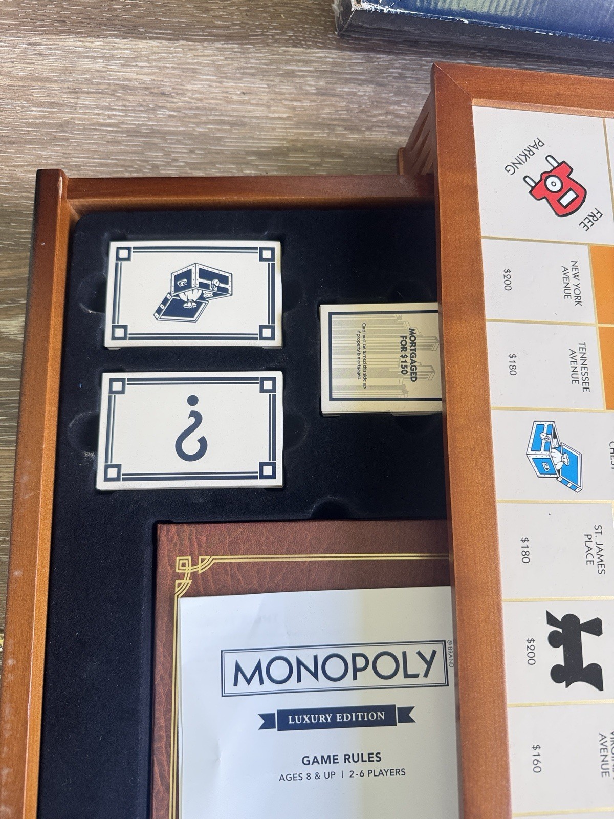 Monopoly Luxury Wooden Edition with Wood Game Board Premium Collectible
