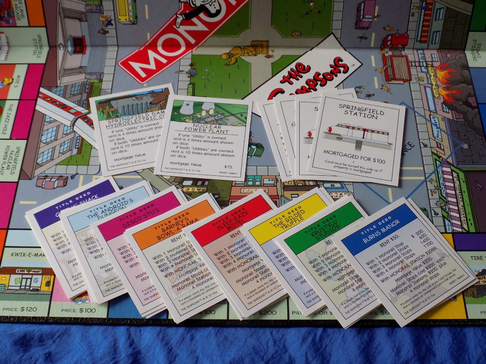 The SIMPSONS MONOPOLY Board Game For Parts or Play 2001
