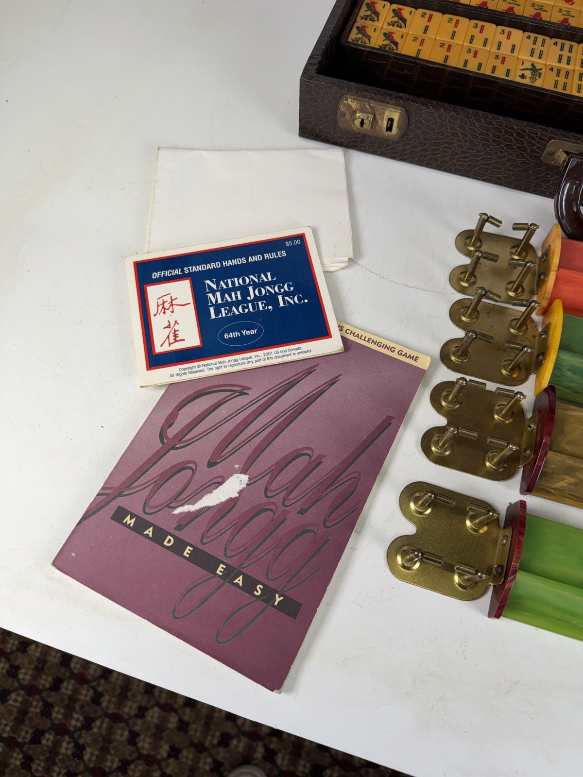 167 Tile Butterscotch Bakelite CARDINAL PRODUCTS CO. Mahjong Set Case 4 Racks
