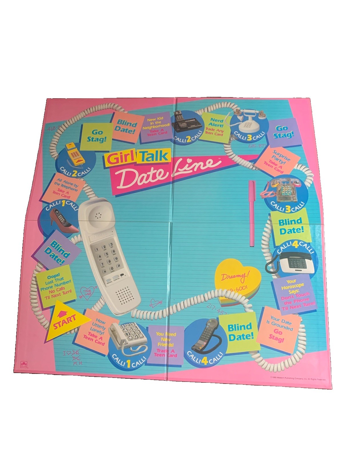 Girl Talk Date Line Board Game Golden Vintage 1989 Complete with Cassette Tape
