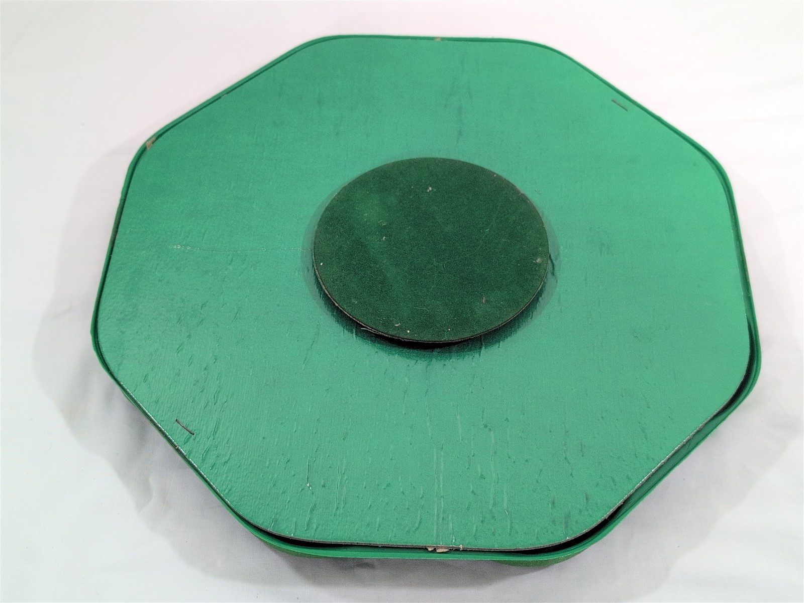 Vtg Michigan Rummy Black Cat Revolving Tray Green FELTED w/ Box RARE! Party Game
