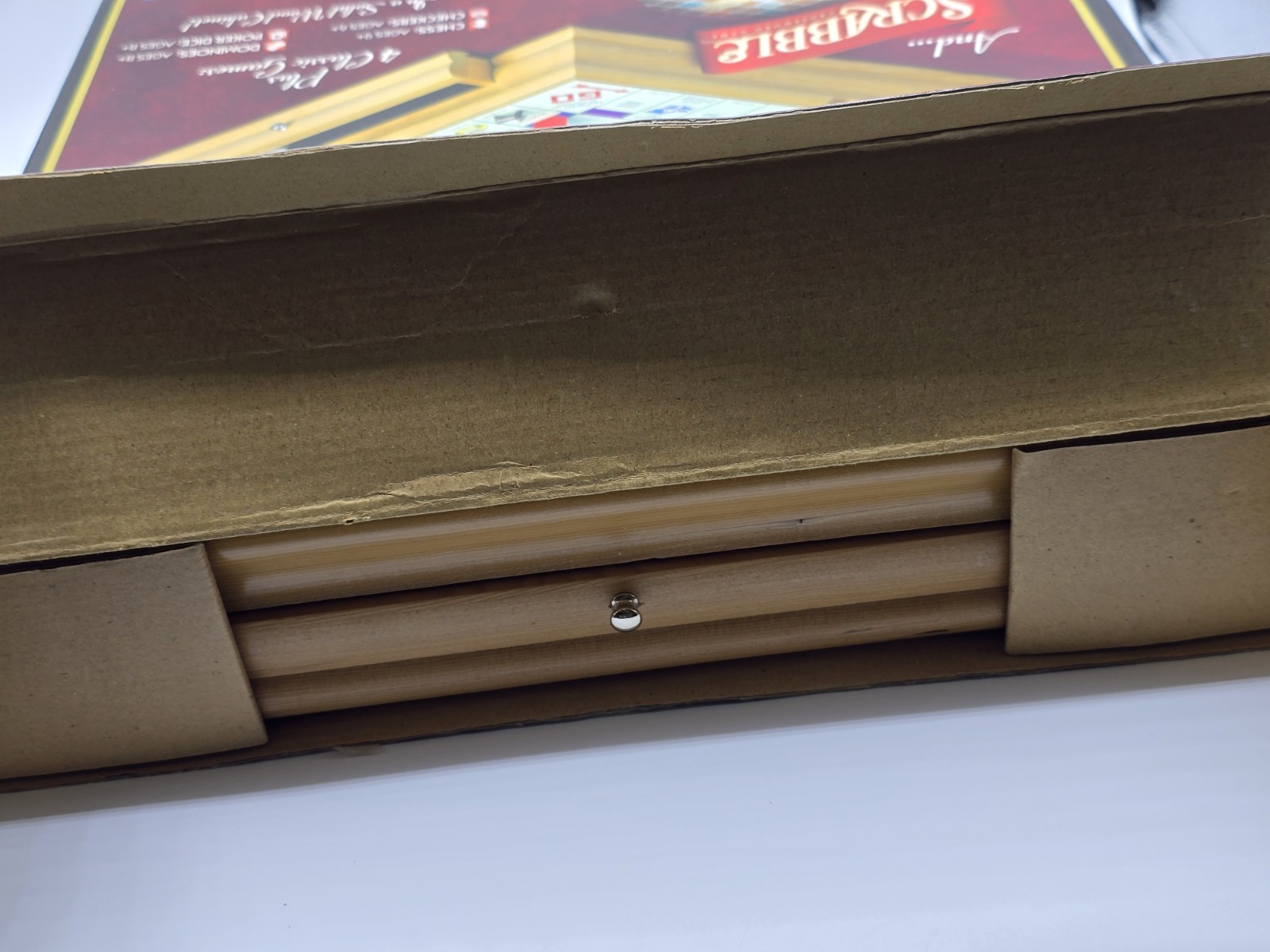 2007 Monopoly, Scrabble & 4 Classic Games Solid Wood Cabinet NEW IN BOX