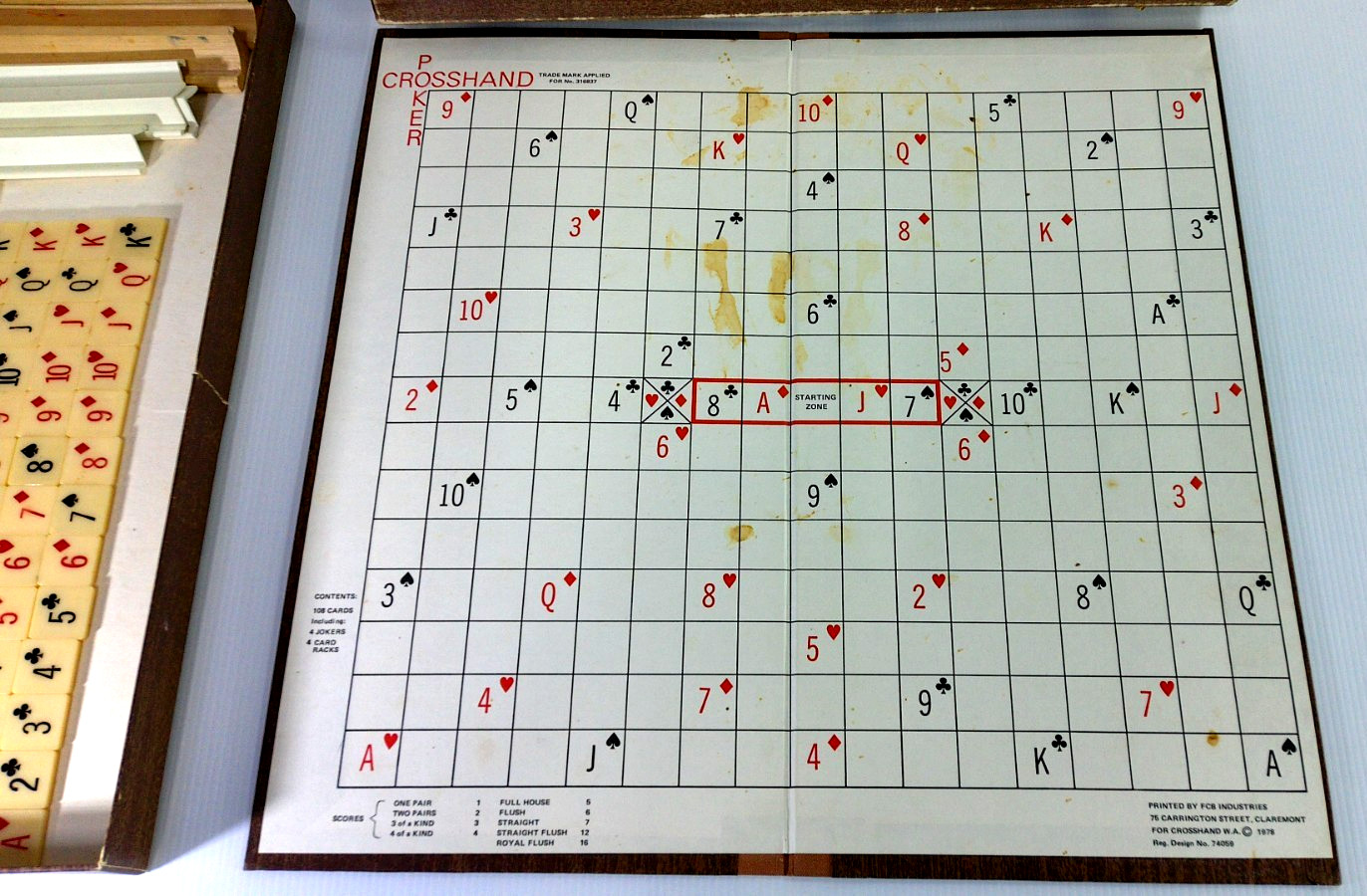 Crosshand Poker Vintage Boardgame 1978 FCB Industries Western Australia #316837