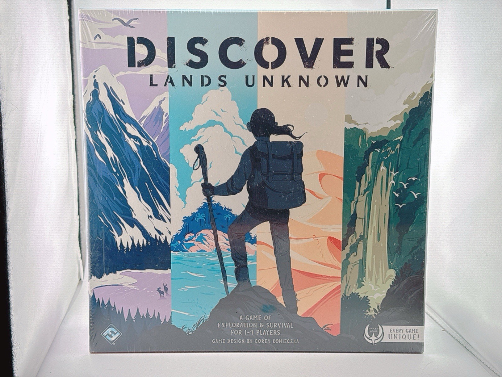 Discover Lands Unknown Board Game – A Game of Exploration & Survival, Sealed