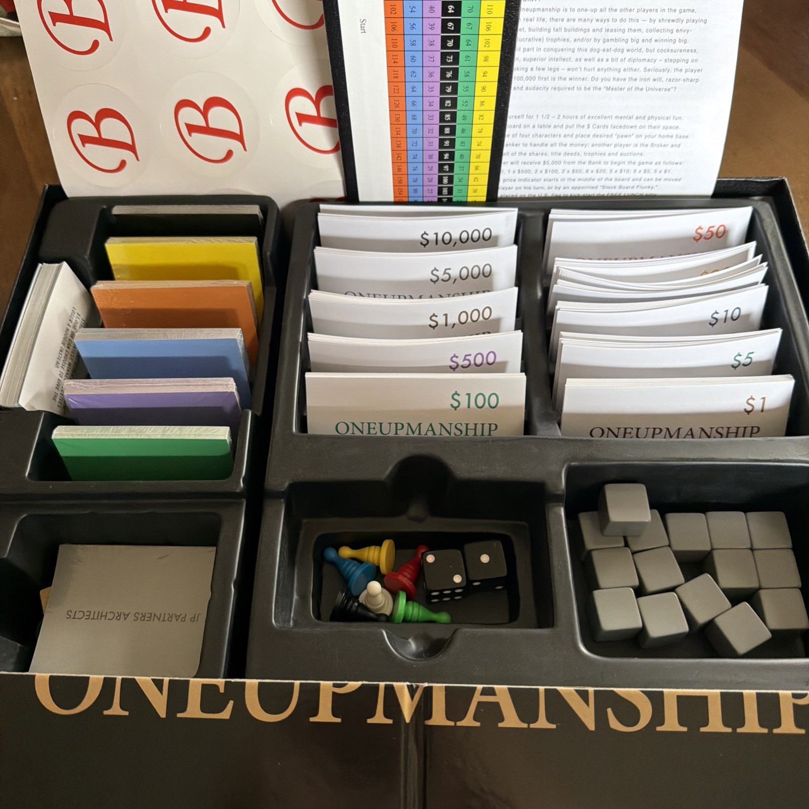 Tony Cataldo Board Games Oneupmanship Box VG Great Condition