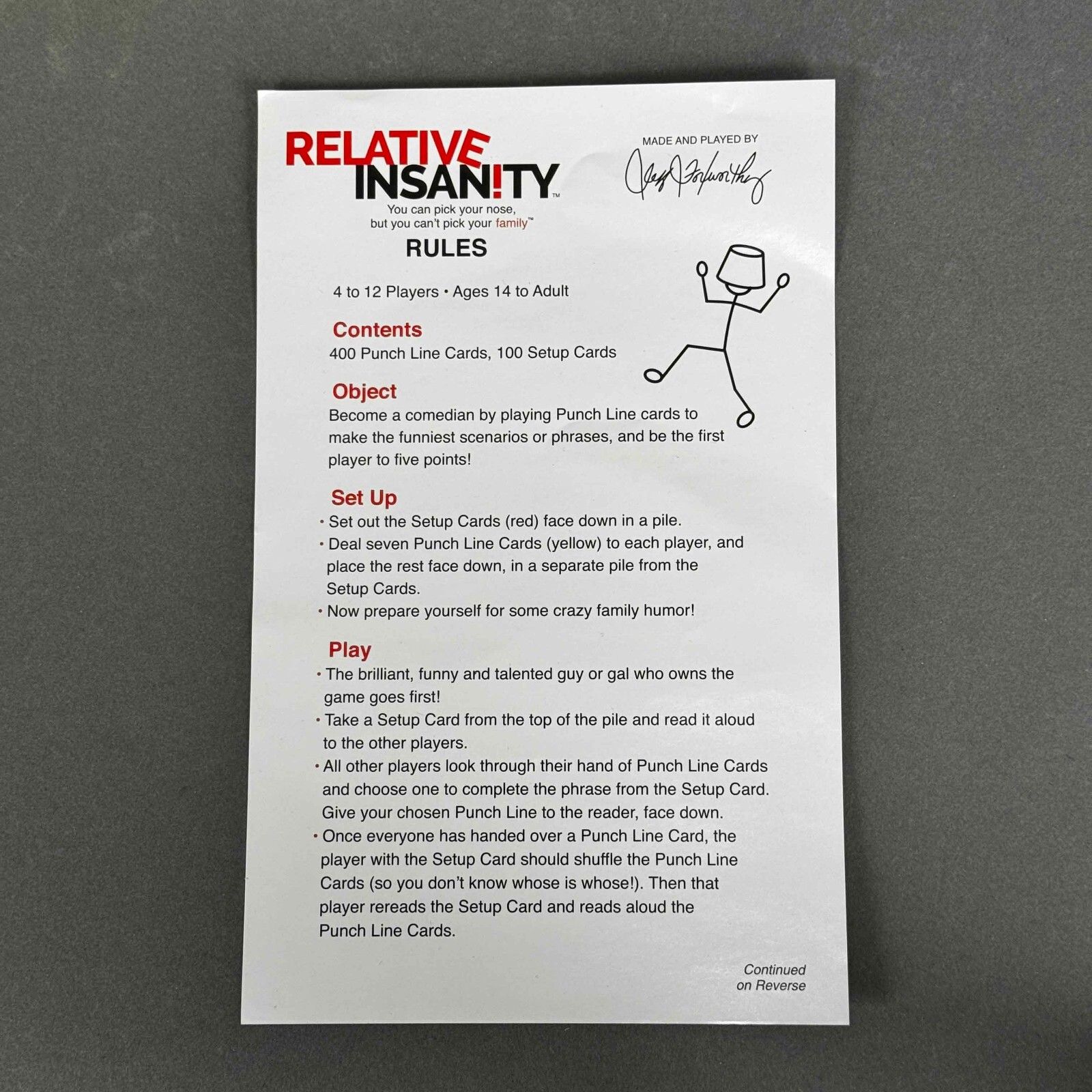 Open Box w/ Sealed Cards Relative Insanity Family Game Play Monster Foxworthy