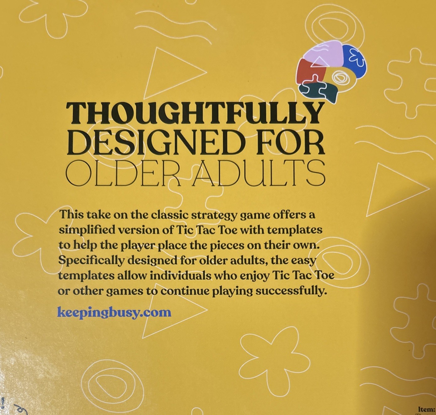 Keeping Busy Tic Tac Toe Strategy Game Thoughtfully Designed For Older Adults