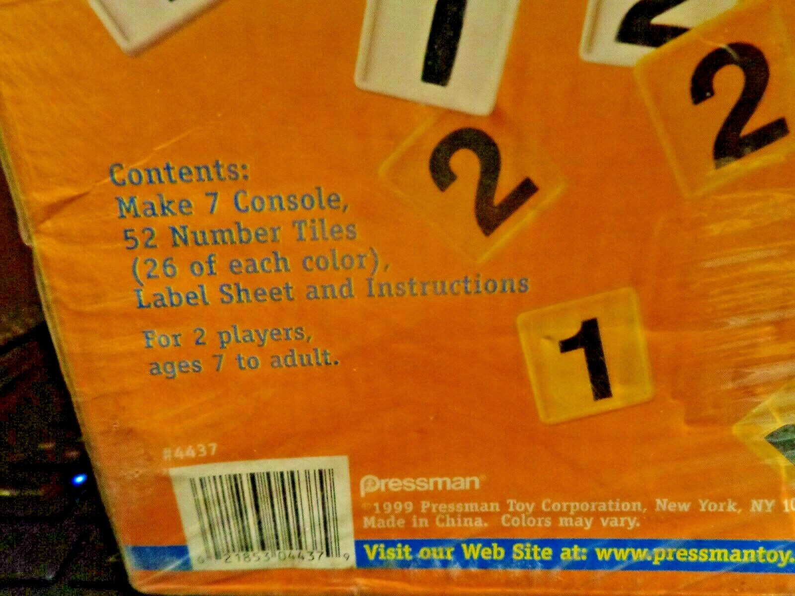Pressman Make 7 Board Game For 2 Players 7 and Up Think Ahead Number Game NEW