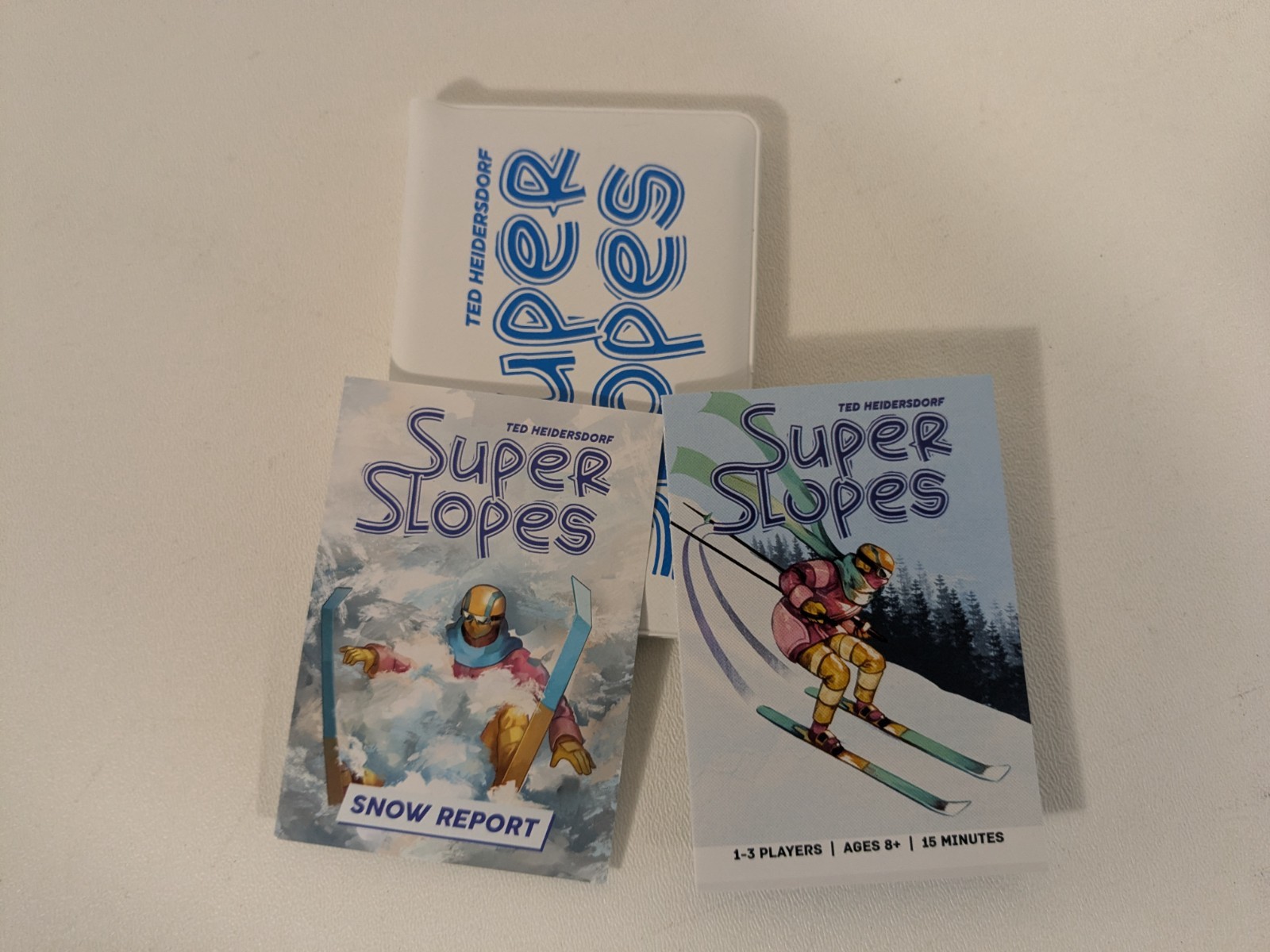 Super Slopes + Snow Report Expansion Button Shy Games wallet card 1 player Solo