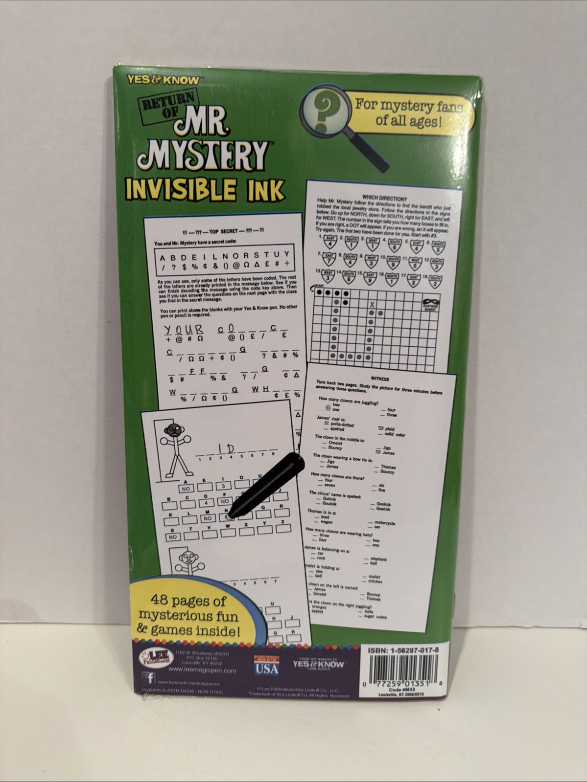 Yes & Know Invisible Ink Return of Mr Mystery Secret Agent Spy & Game Book New
