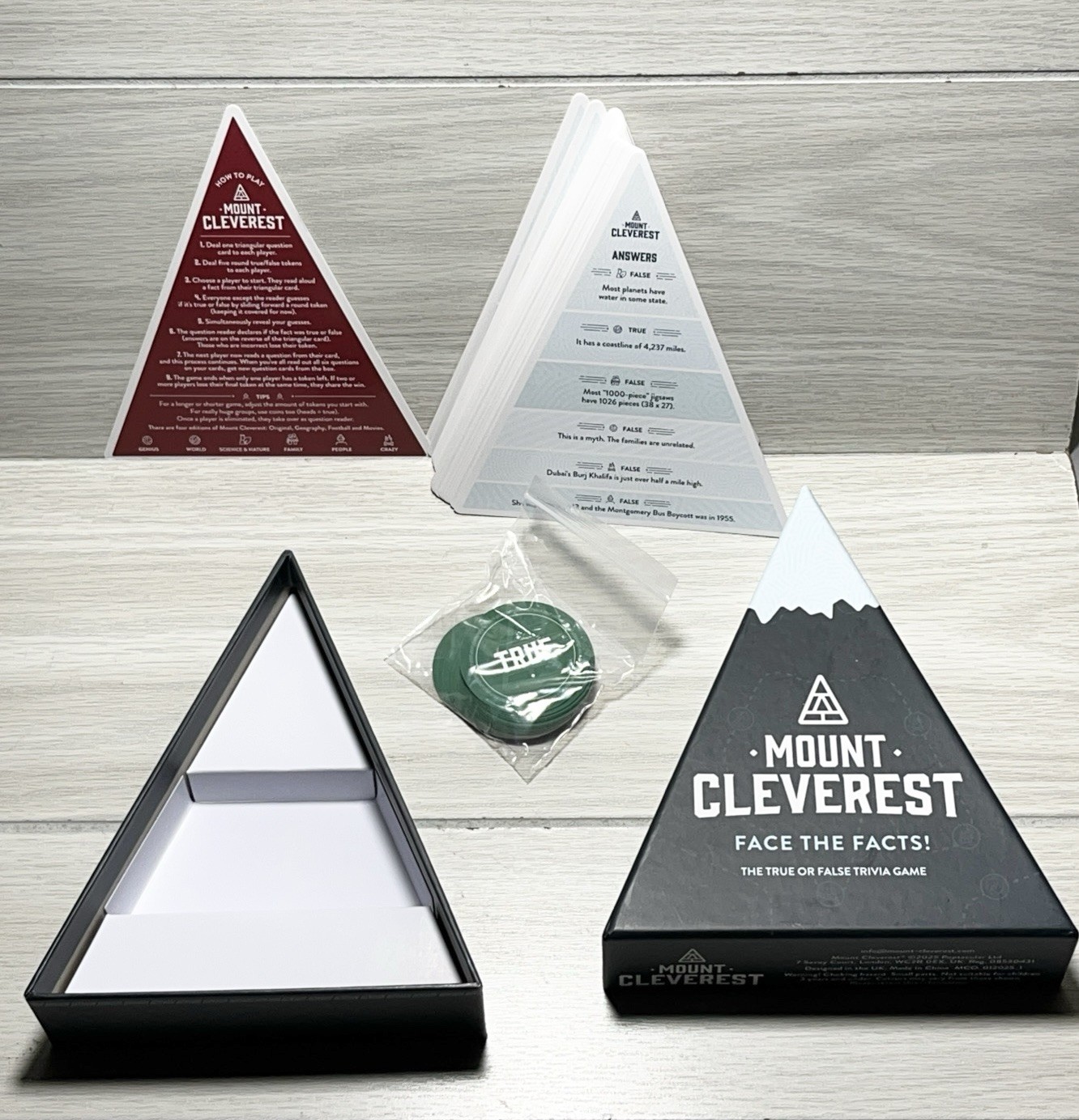 Mount Cleverest Original Edition True Or False Trivia Game Teens Adults-Complete