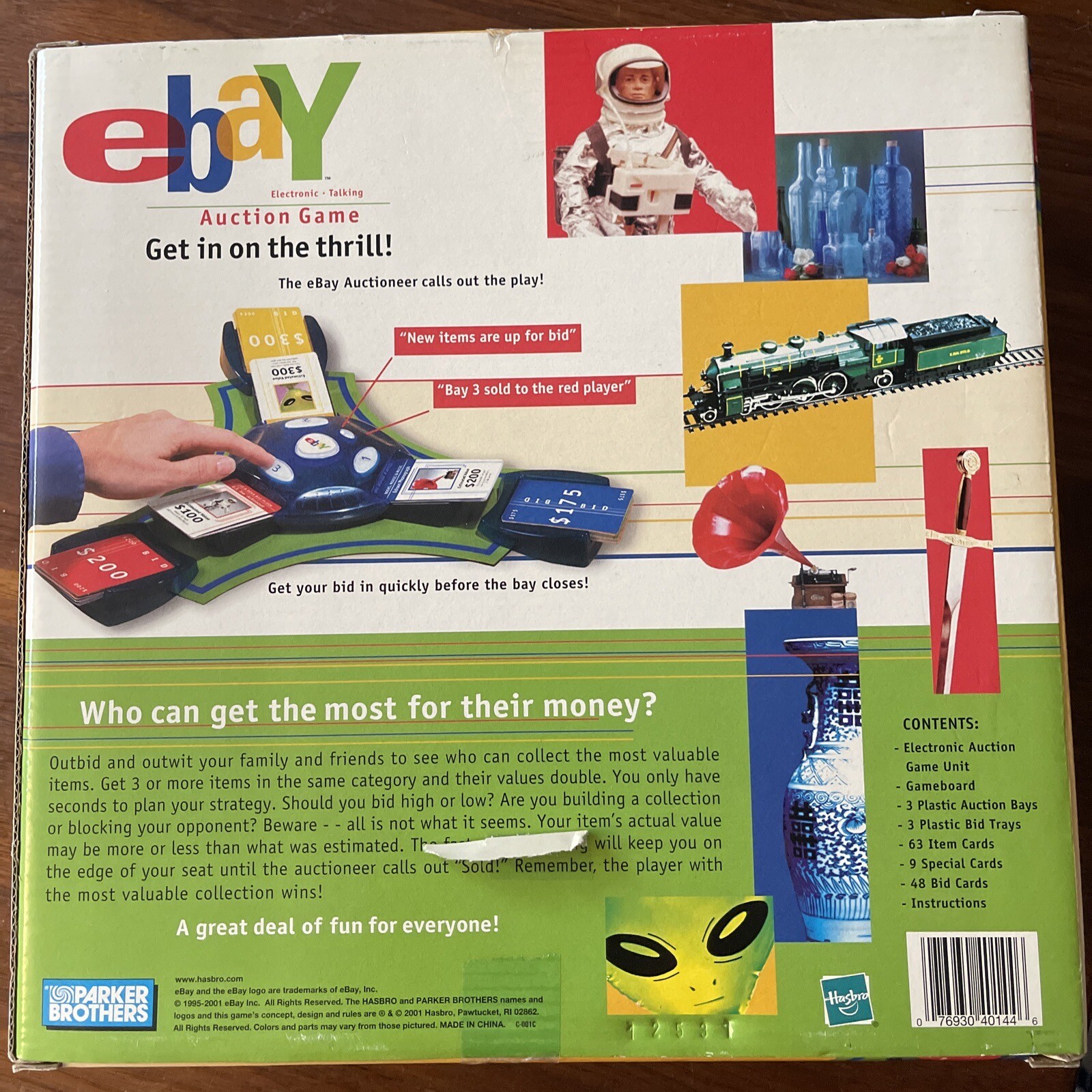 RARE eBay Auction Electronic Talking Board Game. Hasbro 2001 Complete. Open Box.