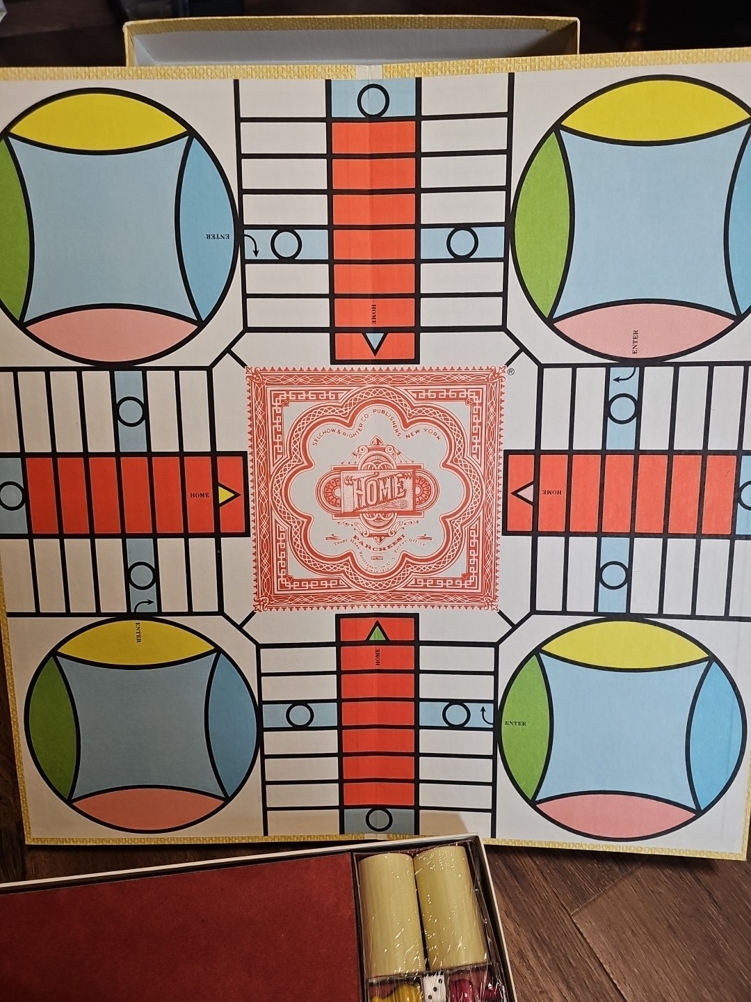 PARCHEESI DELUXE ED Milton Bradley USA Complete Family Board Game Night 1989 VTG