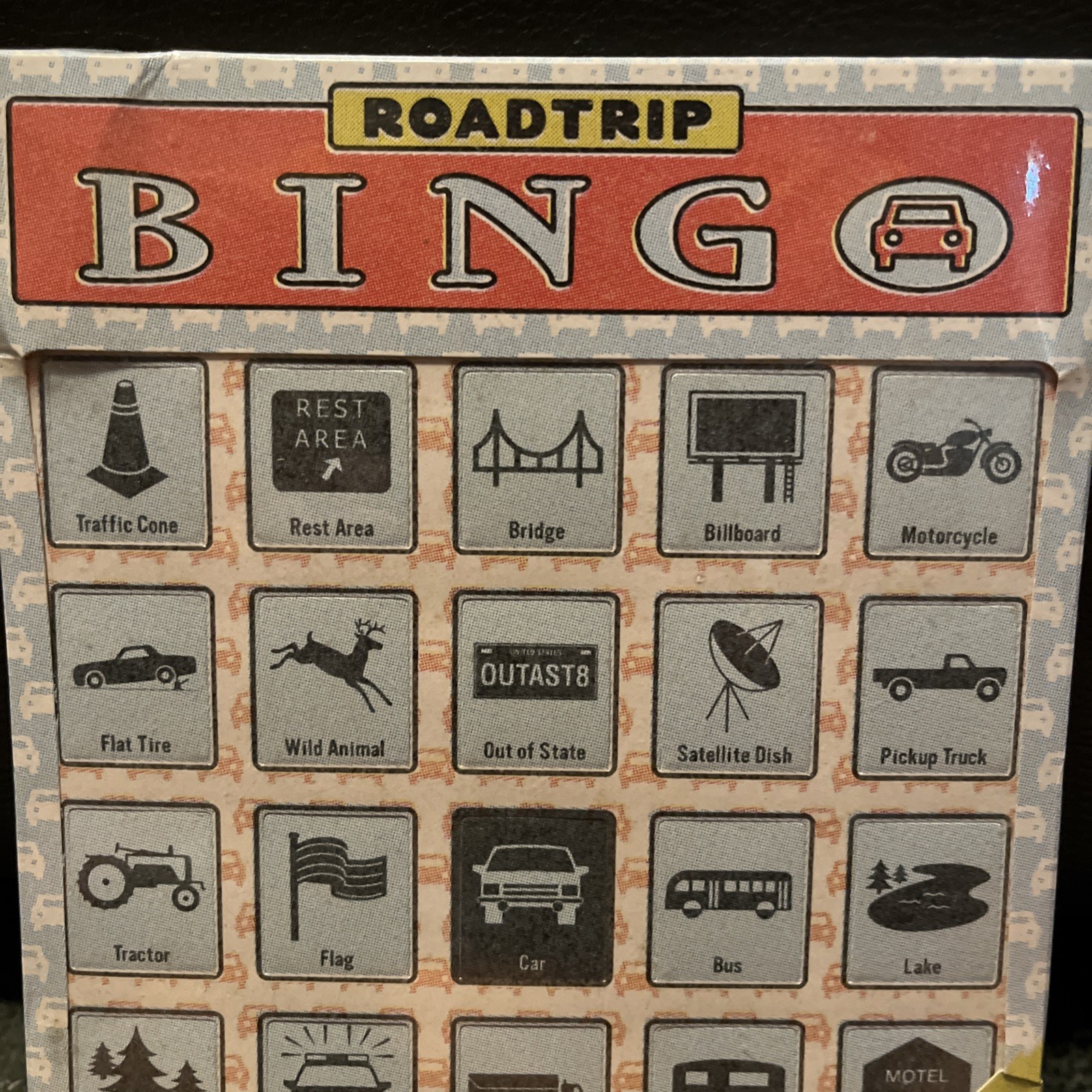 Roadtrip Bingo Set by Knock Knock, sealed, 2 to 12 players, 12 cards