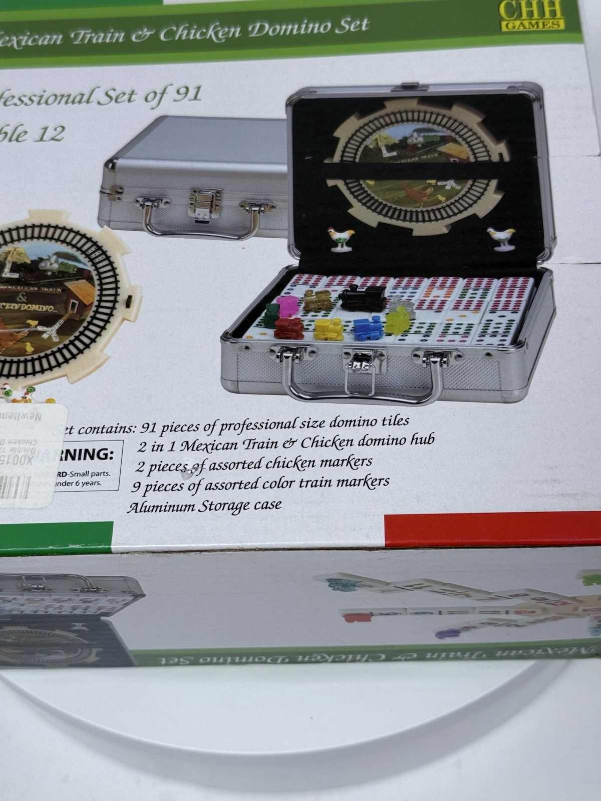 Dominos Double 12 Numeral Tiles 2-in-1 Mexican Train Set Alum Case by CHH New