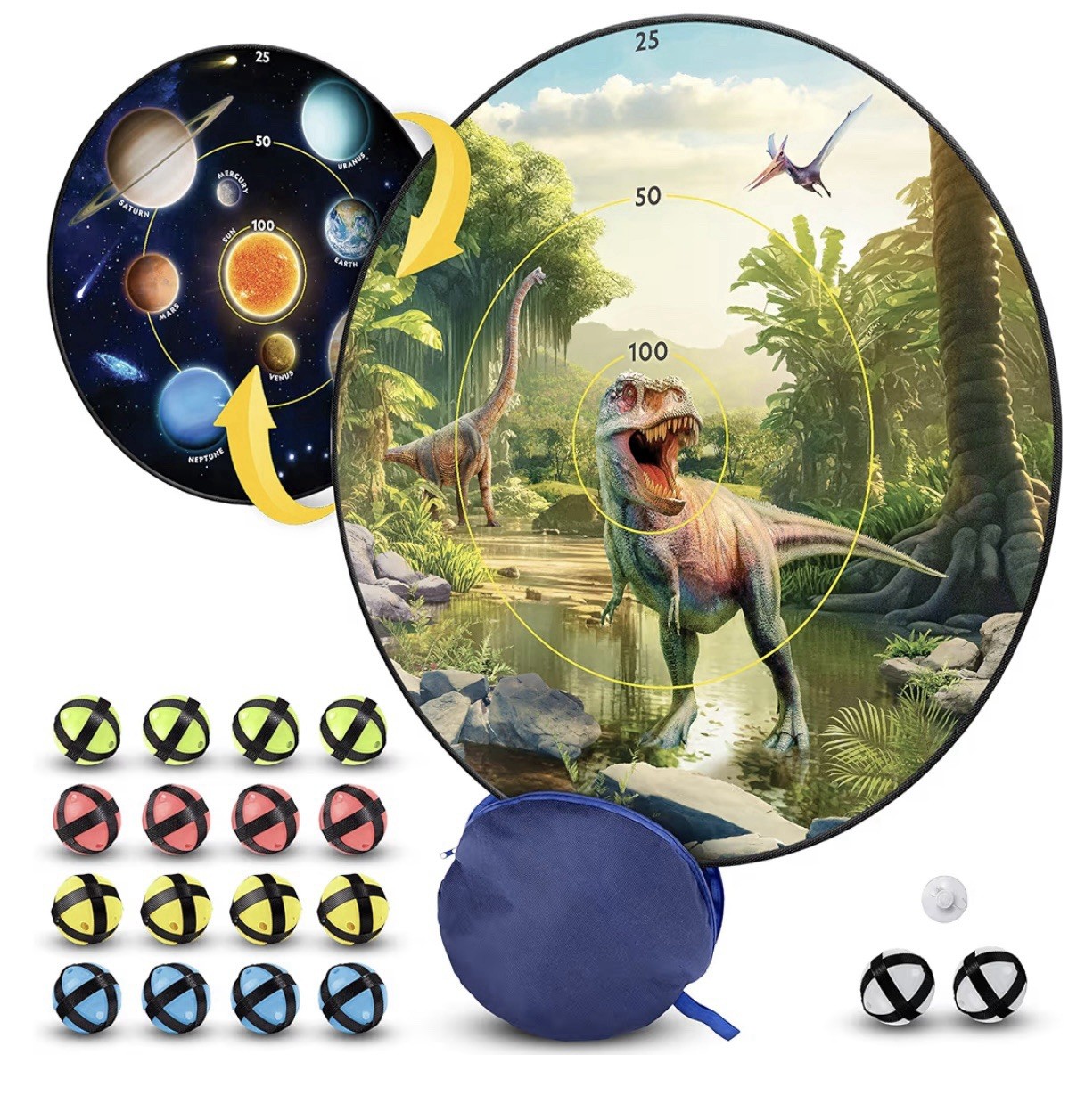 National Geographic Kids Dart Board – 28″ Reversible Dartboard with Sticky Balls