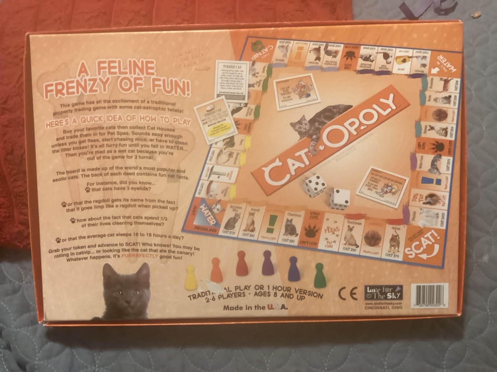 CATOPOLY COMPLETE,SEALED! PIECES BOARD GAME, EXC. COND/SIAMESE, PERSIAN/ FREE PH