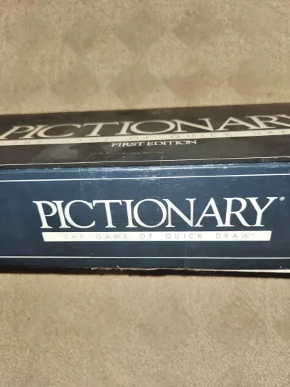 Pictionary 1985 First Edition Board Game Original Box Missing Pieces