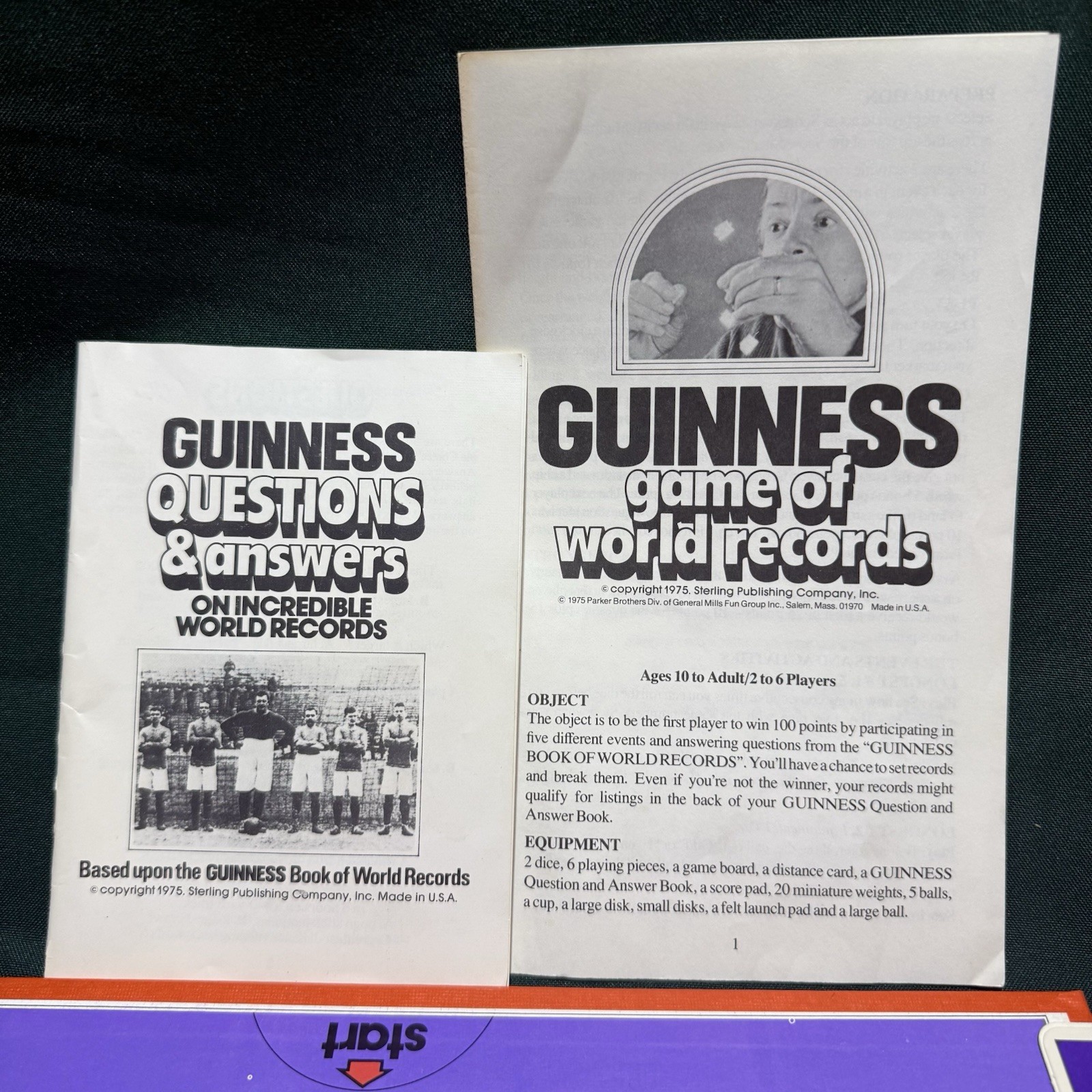 Vintage Guinness Game of World Records Board GAME 1975 Parker Brothers COMPLETE