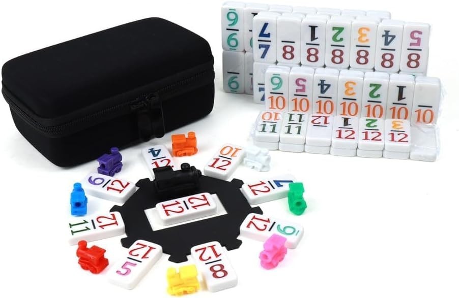 KAILE Mexican Train Dominoes Set with Numbers, Colorful Double 12 Numeral Mexica